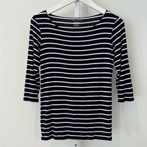 MAJESTIC PARIS EXTRAFINE SUPERWASHED NAVY WHITE SOFT TOUCH T-SHIRT 1 / S NWOTS!